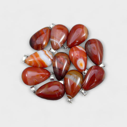 Carnelian 18x30mm Teardrop Pendant-0