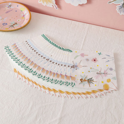 Birthday Party Disposable Tableware suit Cute Fantasy Wind Flower Fairy Disposable Paper Plate Party Decoration Supplies