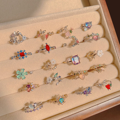 Zircon flower ring