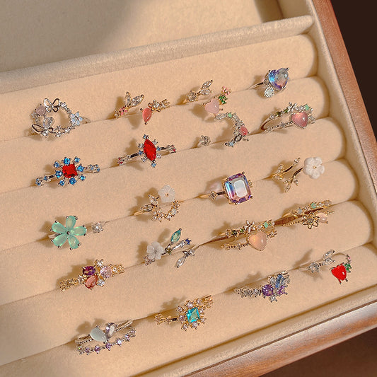 Zircon flower ring