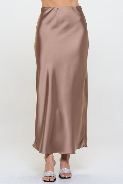 Silky Satin Maxi Skirt-0