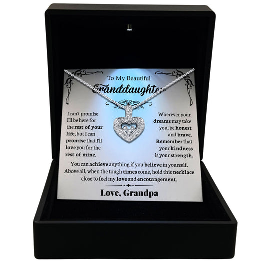 To My Beautiful Granddaughter - Be Honest & Brave - Tryndi Floating Heart Necklace-0