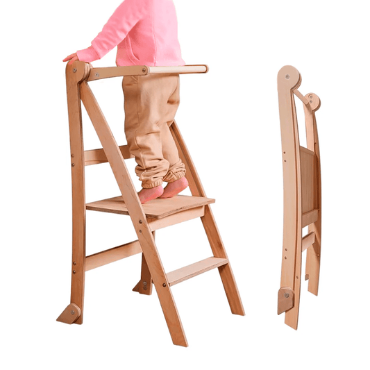 Learning Tower: Foldable Step Stool for Toddlers - Beige-0