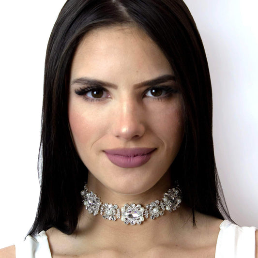 #16705 - Oval Pearl Cluster Choker-1